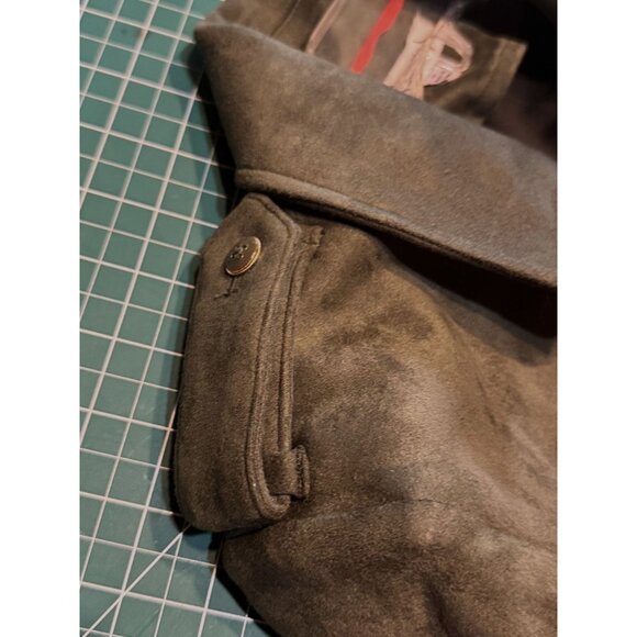 Nanette Lepore Womens Olive Green Faux Suede Cropped Jacket M - Picture 6 of 8